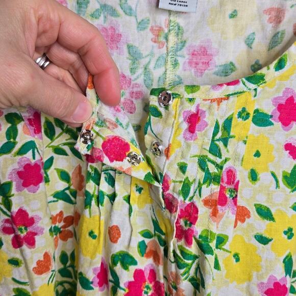 ELLA SIMONE Bright Multicolor Floral Short Sleeve Top Size XL - Picture 2 of 7